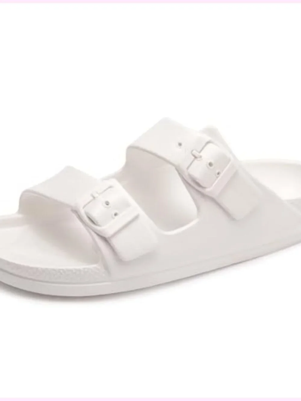 Jelly Sandals with Adjustable Buckle, Chunky Slip-on Beach Slides, Waterproof